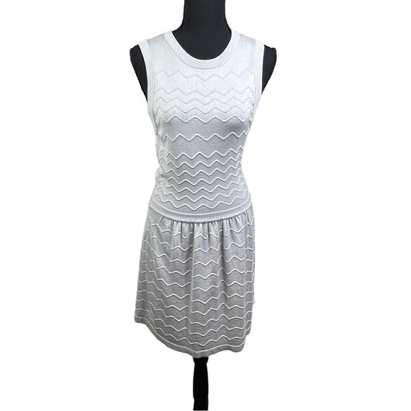 Romeo & Juliet Couture Gray Chevron Sweater Mini Dress Size S - Picture 1 of 7